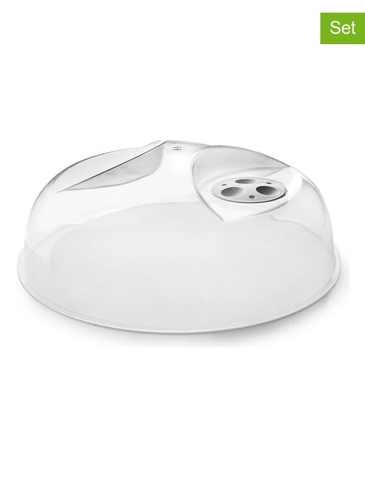 Ibili Pokrywki (2 szt.) w kolorze białym do mikrofali - Ø 25 cm rozmiar: onesize