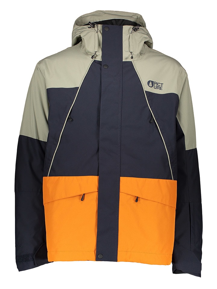 PICTURE Kurtka narciarska "Kenko" w kolorze pomarańczowo-granatowo-oliwkowym rozmiar: XS