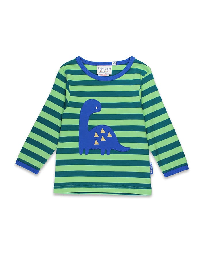 Toby Tiger Koszulka w kolorze zielono-niebieskim rozmiar: 98