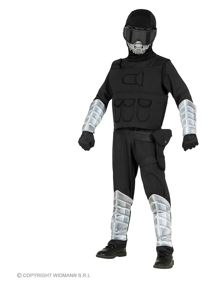 Carnival Party 8-częściowy kostium "Special forces" w kolorze czarno-szarym rozmiar: 128