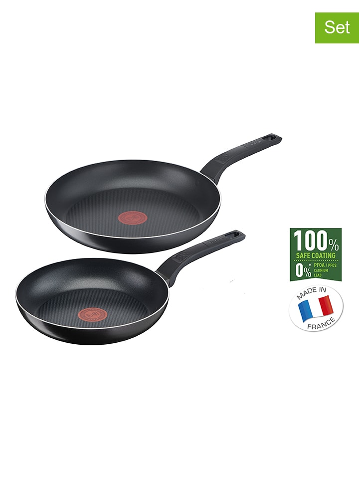 Tefal Patelnie (2 szt.) "Easy Cook & Clean" w kolorze czarnym rozmiar: onesize