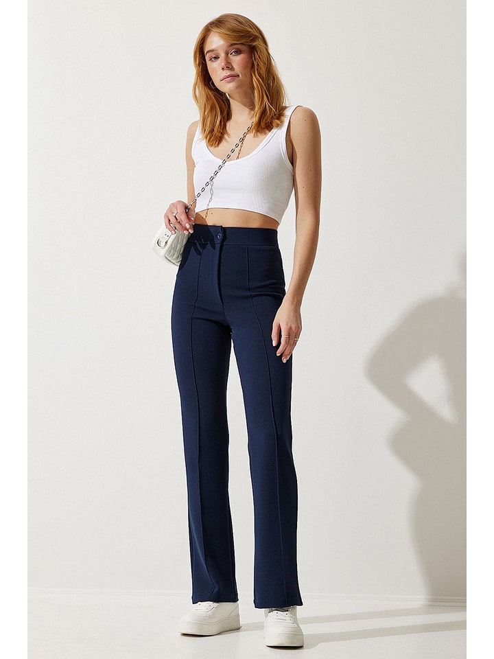 Happiness Istanbul Spodnie w kolorze granatowym rozmiar: 38