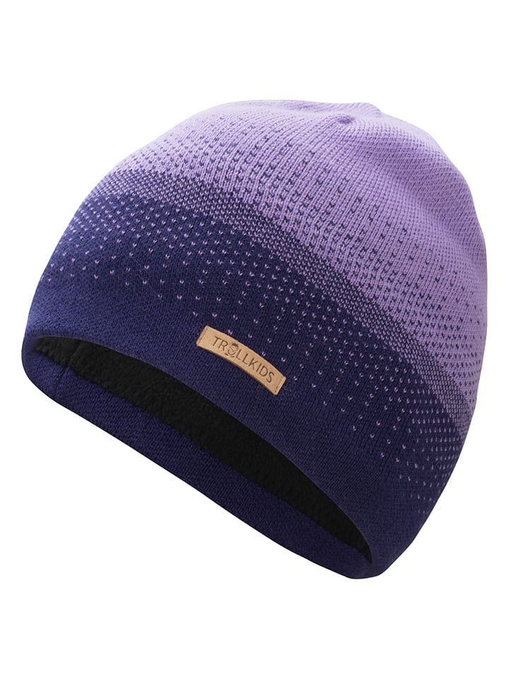 Trollkids Czapka beanie "Merino" w kolorze fioletowym rozmiar: 48-52 cm