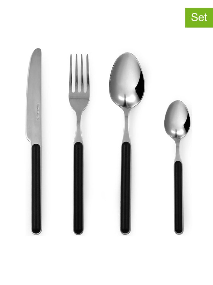 Trendy Kitchen by EXCÉLSA 24-częściowy zestaw sztućców w kolorze czarnym rozmiar: onesize