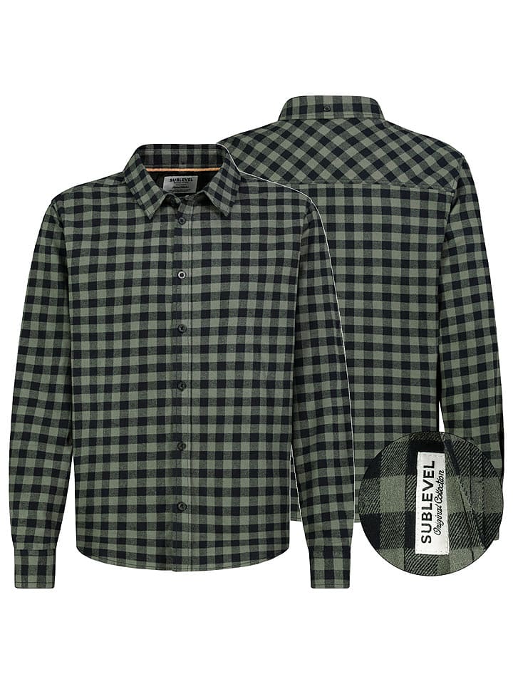 Sublevel Koszula w kolorze czarno-ciemnozielonym rozmiar: M