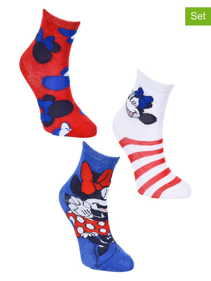 Disney Minnie Mouse Skarpety (3 pary) "Minnie" ze wzorem rozmiar: 27-30