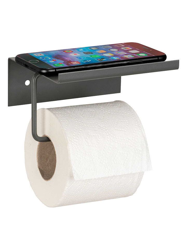 Wenko Uchwyt "Desulo" w kolorze antracytowym na papier toaletowy - 14 x 12 x 6,2 cm rozmiar: onesize