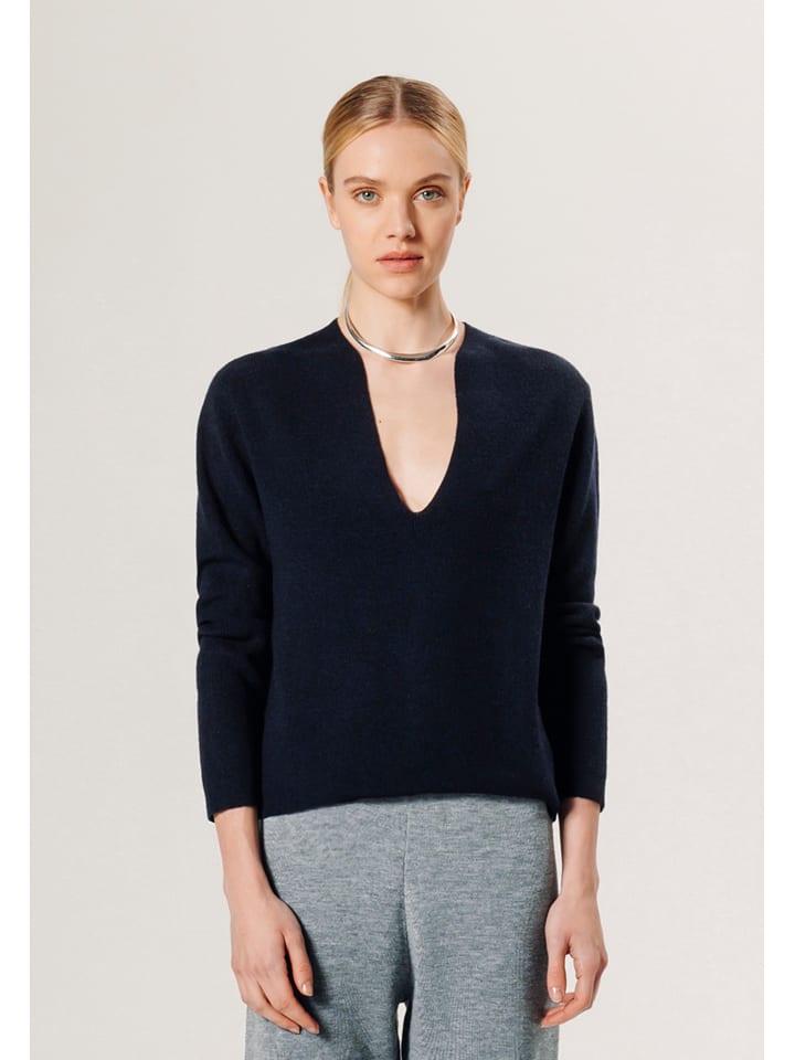 Rodier Wełniany sweter w kolorze granatowym rozmiar: L