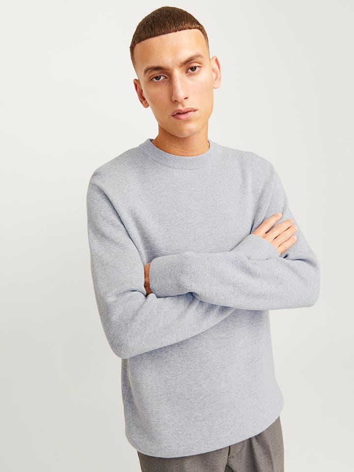 Jack & Jones Sweter "Milano" w kolorze jasnoszarym rozmiar: M