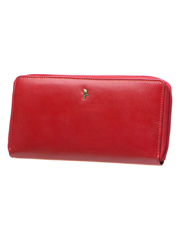 Puccini Skórzany portfel "Murano" w kolorze czerwonym - 20 x 10 x 2 cm rozmiar: onesize