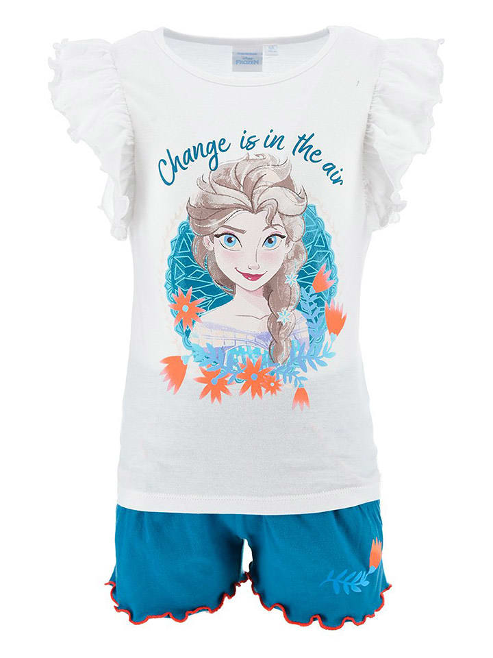 Disney Frozen 2-częściowy zestaw "Kraina Lodu" w kolorze biało-niebieskim rozmiar: 128