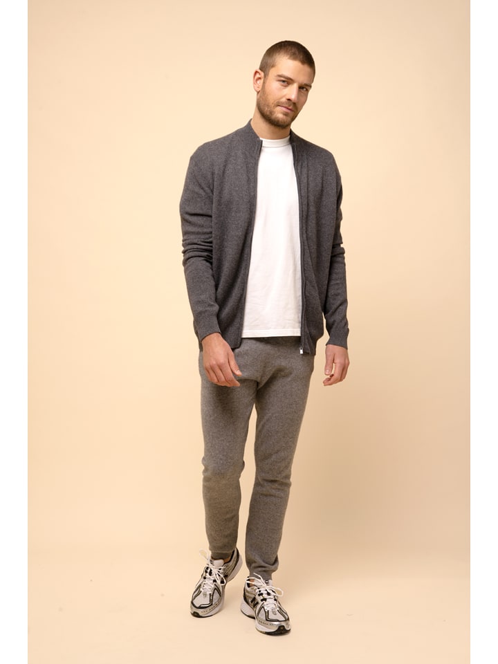 Just Cashmere Kaszmirowe spodnie "Polnoon" w kolorze szarym rozmiar: S