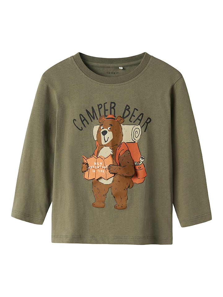 name it Koszulka "Olen" w kolorze khaki rozmiar: 104