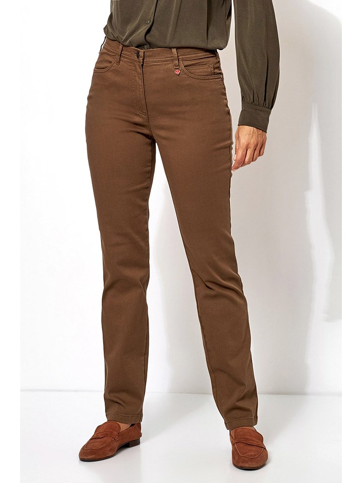 Relaxed by TONI Spodnie w kolorze jasnobrązowym rozmiar: 26