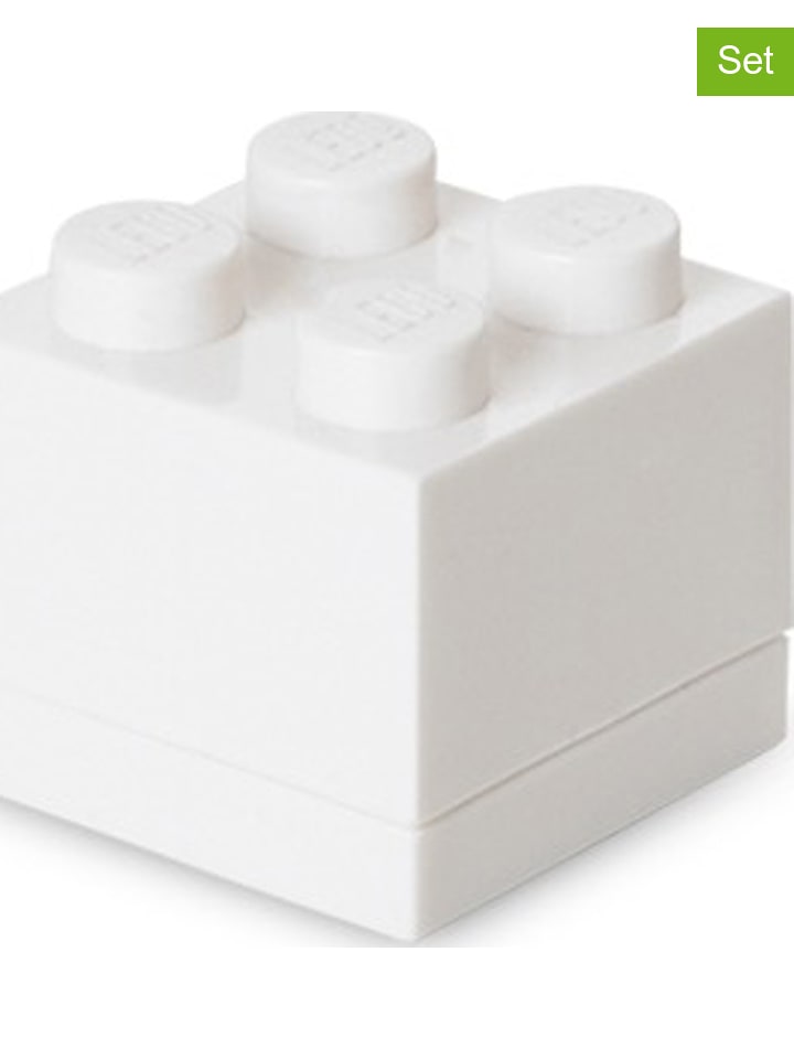 LEGO Pojemniki (3 szt.) "Mini 4" w kolorze białym - 4,6 x 4,3 x 4,6 cm rozmiar: onesize