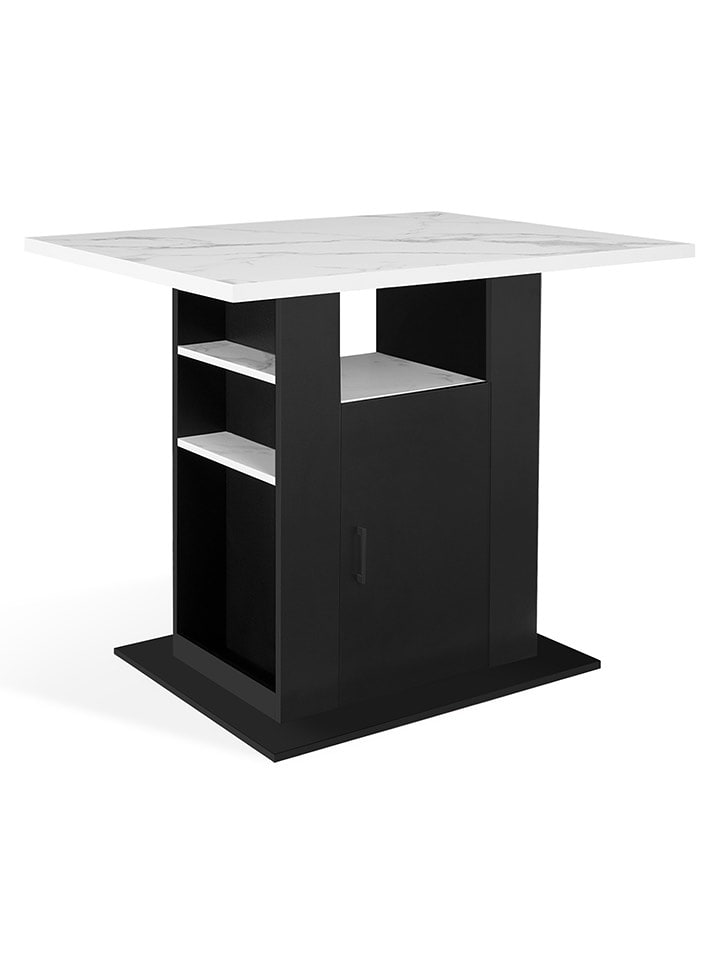 IDOMYA Factory Stół "Théo" w kolorze biało-czarnym do jadalni - 110 x 110 x 80 cm rozmiar: onesize