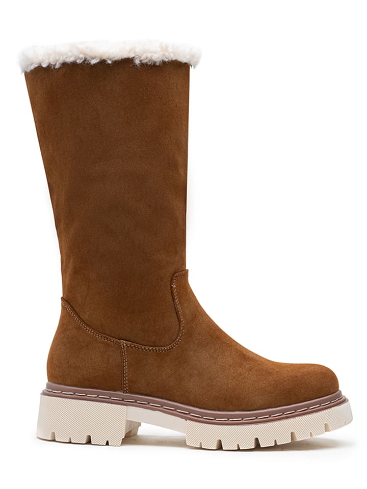 Foreverfolie Kozaki zimowe w kolorze jasnobrązowym rozmiar: 41