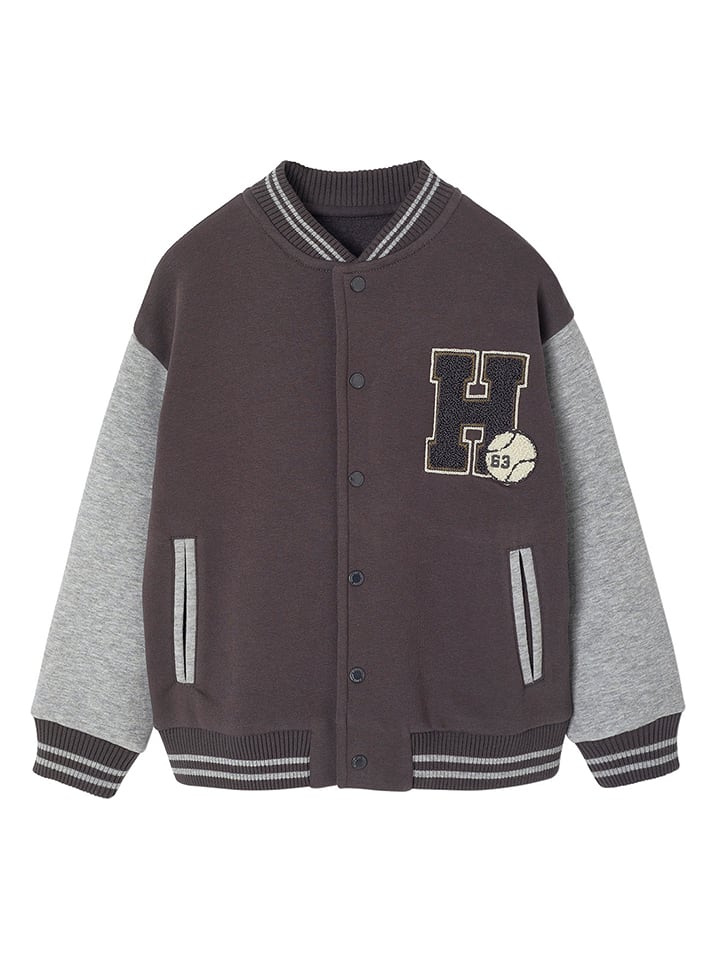 vertbaudet Bluza w kolorze brązowo-szarym rozmiar: 152