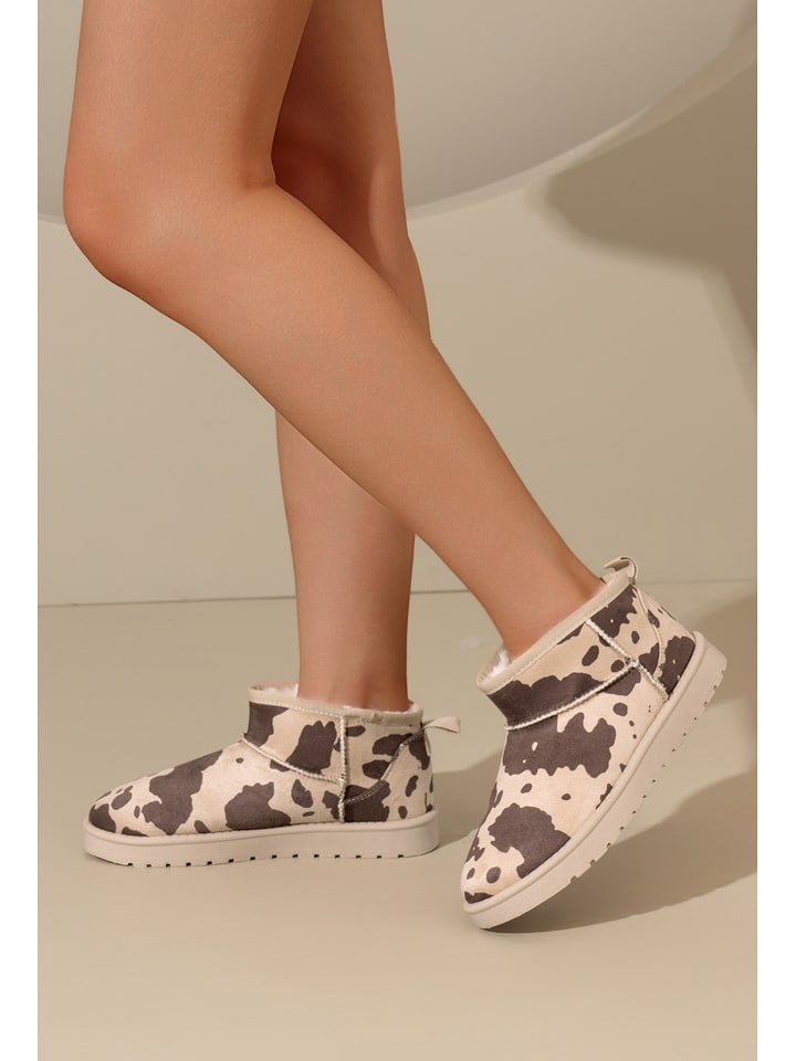 C'M Botki zimowe w kolorze kremowo-brązowym rozmiar: 41