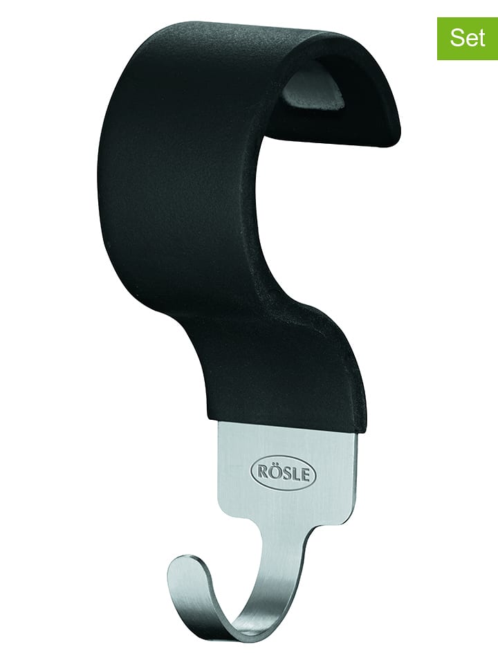 Rösle Wieszaki (5 szt.) w kolorze czarnym - dł. 7 cm rozmiar: onesize