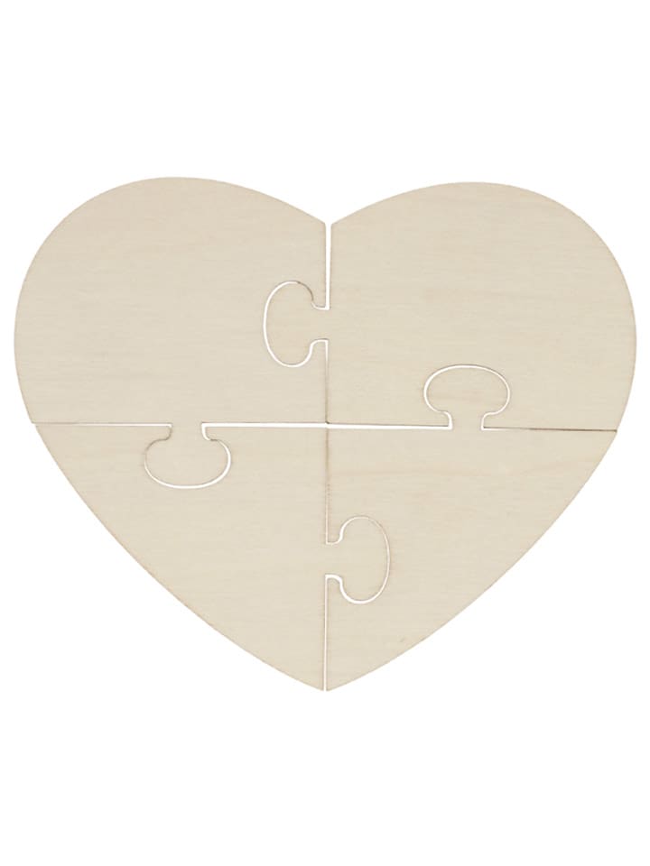 SUNNYSUE Drewniane puzzle (6 szt.) "Heart" - 3+ rozmiar: onesize