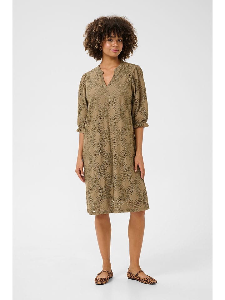 CULTURE Sukienka "Olu" w kolorze oliwkowym rozmiar: M