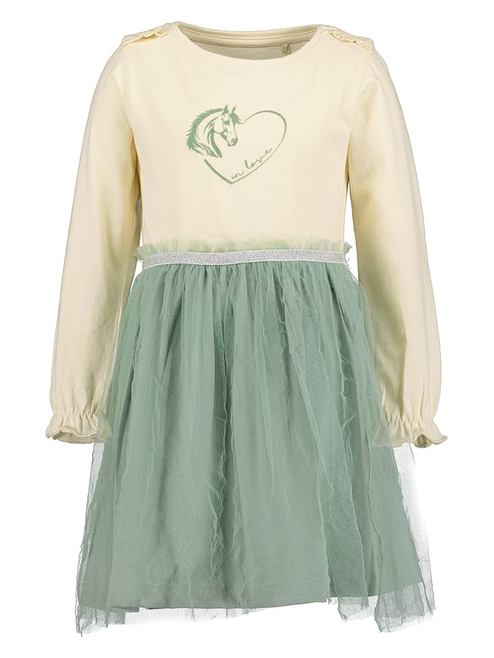 Blue Seven Sukienka w kolorze beżowo-zielonym rozmiar: 110