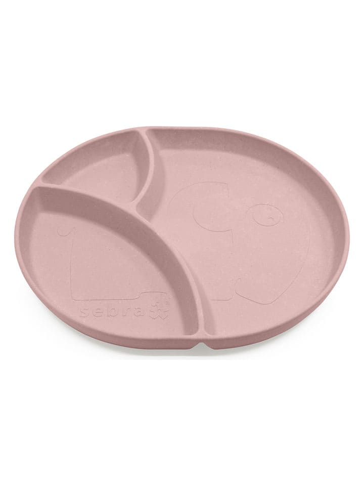 Sebra Talerz "Mums" w kolorze jasnoróżowym do nauki jedzenia - 4 m+ rozmiar: onesize