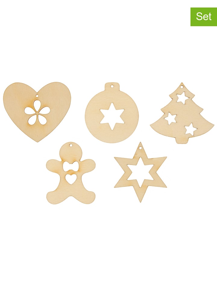 SUNNYSUE Drewniane zawieszki (15 szt.) w kolorze jasnobrązowym rozmiar: onesize