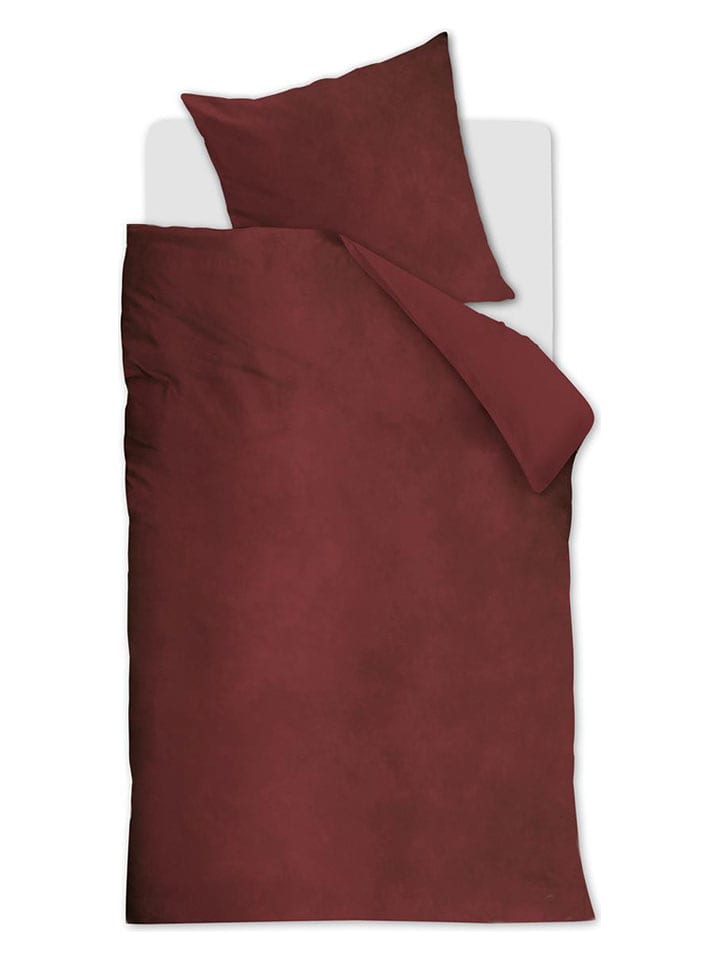 At Home Komplet pościeli aksamitnej "Tender" w kolorze czerwonym rozmiar: 135x200 cm