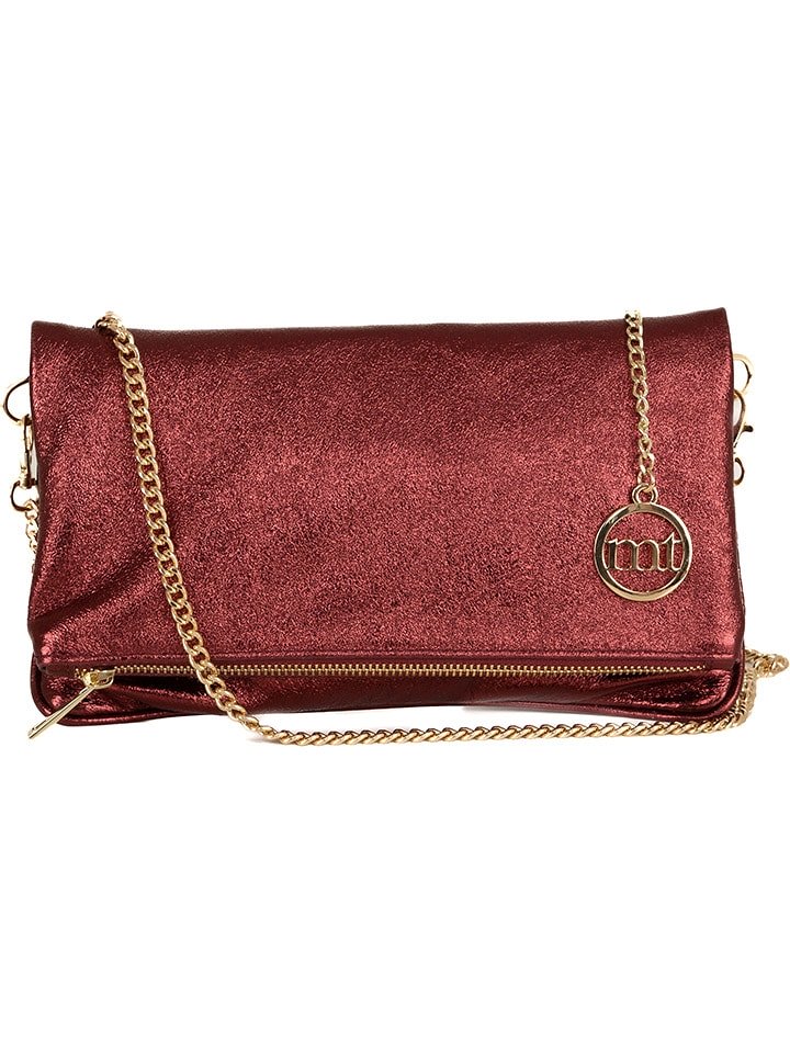 Mia Tomazzi Skórzana torebka w kolorze bordowym - 27 x 17 x 5 cm rozmiar: onesize