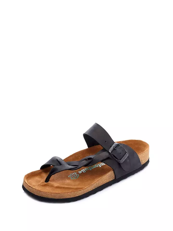 Comfortfusse Skórzane japonki w kolorze czarnym rozmiar: 38