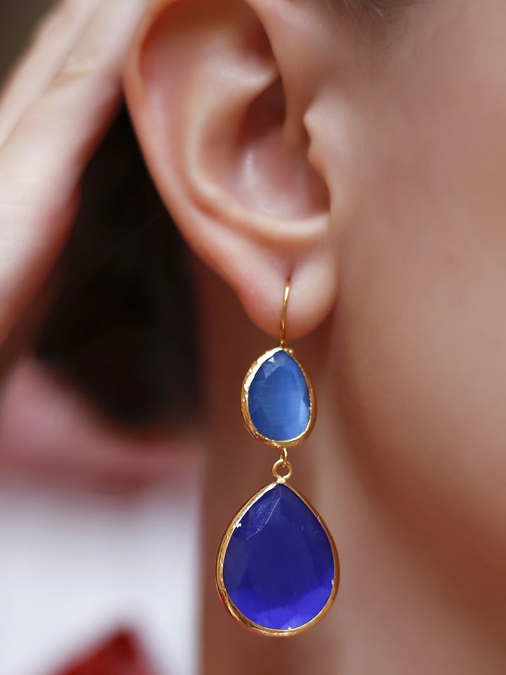 L'Atelier de Gaia Pozłacane kolczyki z kocim okiem rozmiar: onesize