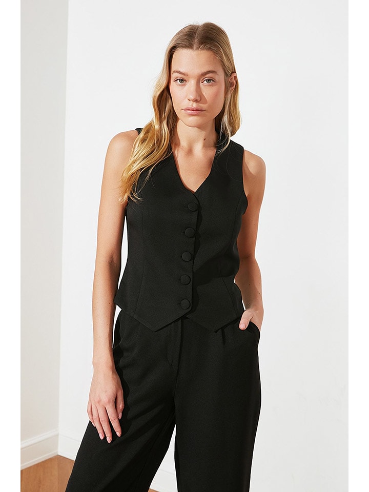 trendyol Kamizelka garniturowa w kolorze czarnym rozmiar: 40