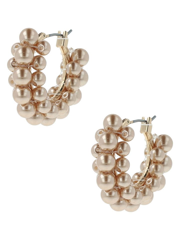 Otazu Pozłacane kolczyki-kreole z perłami rozmiar: onesize