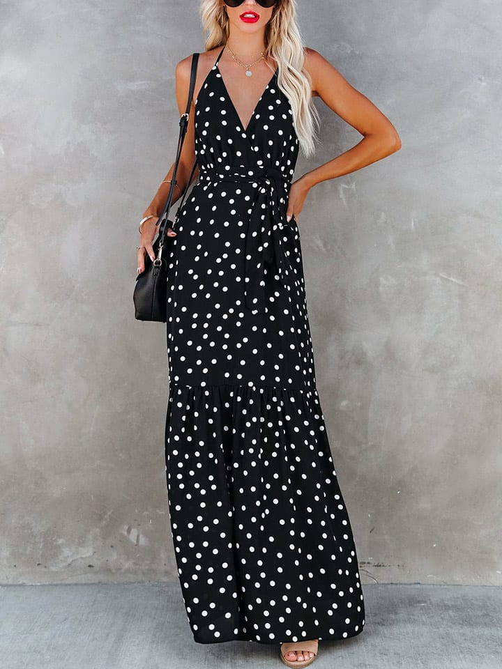 Milan Kiss Sukienka w kolorze czarnym ze wzorem rozmiar: XL