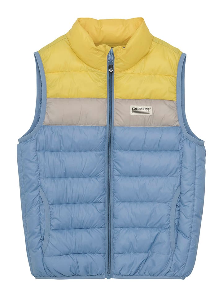 Color Kids Kamizelka pikowana w kolorze niebiesko-żółtym rozmiar: 110
