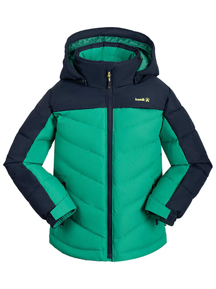 Kamik Kurtka narciarska "Anakin" w kolorze granatowo-zielonym rozmiar: 122