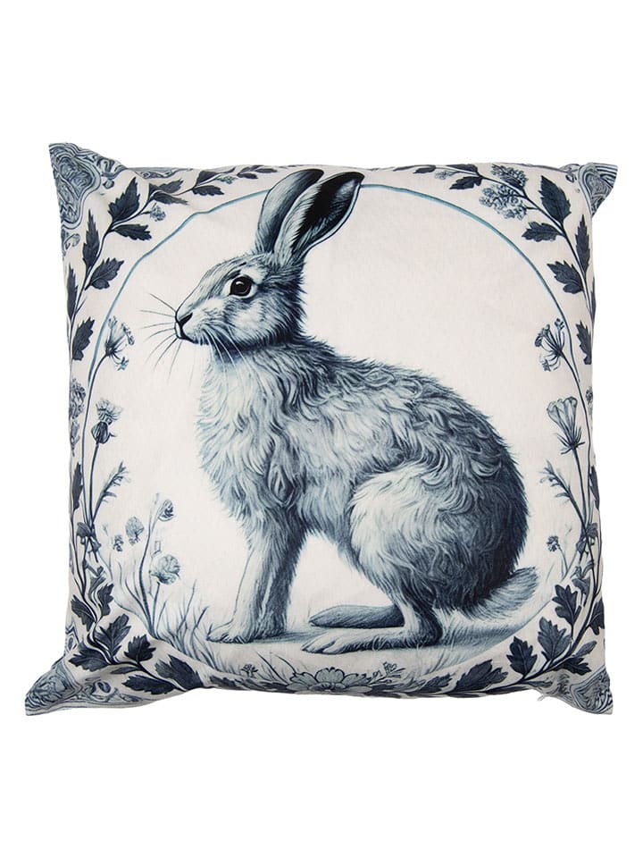 Clayre & Eef Poszewka w kolorze biało-niebieskim na poduszkę - 45 x 45 cm rozmiar: onesize