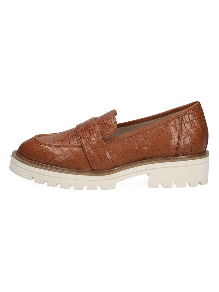 Caprice Skórzane slippersy w kolorze jasnobrązowym rozmiar: 37