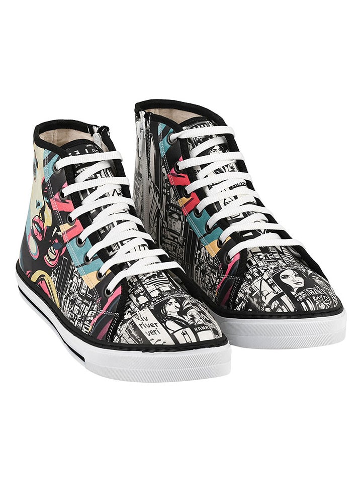 Streetfly Skórzane sneakersy w kolorze czarnym ze wzorem rozmiar: 37