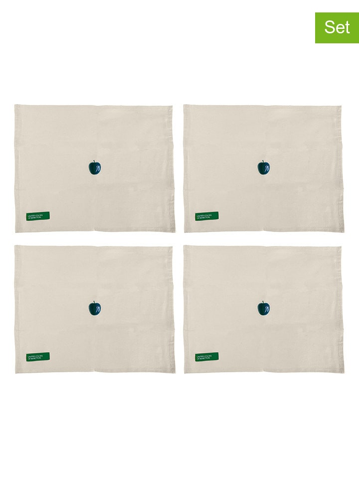 Benetton Podkładki stołowe (4 szt.) w kolorze kremowo-zielonym - 35 x 45 cm rozmiar: onesize