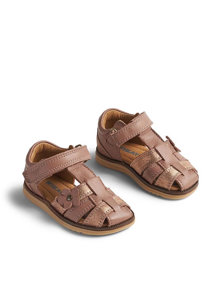 Wheat Skórzane półsandały "Sky Flower" w kolorze jasnoróżowym rozmiar: 23