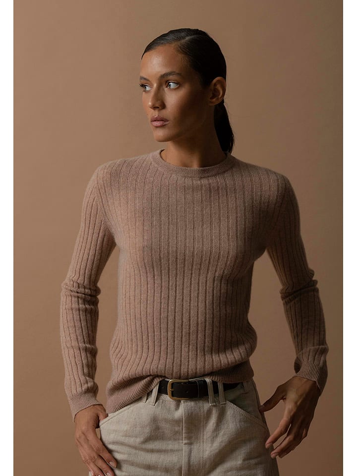 Perfect Cashmere Kaszmirowy sweter "Kylie" w kolorze karmelowym rozmiar: S