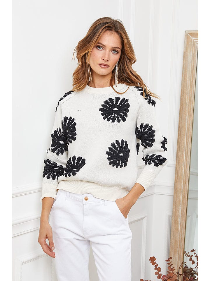 Joséfine Sweter "Banshee" w kolorze biało-czarnym rozmiar: S