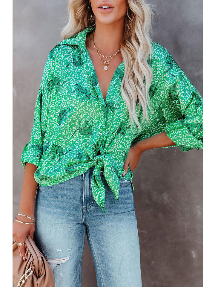 Milan Kiss Bluzka w kolorze zielonym rozmiar: S