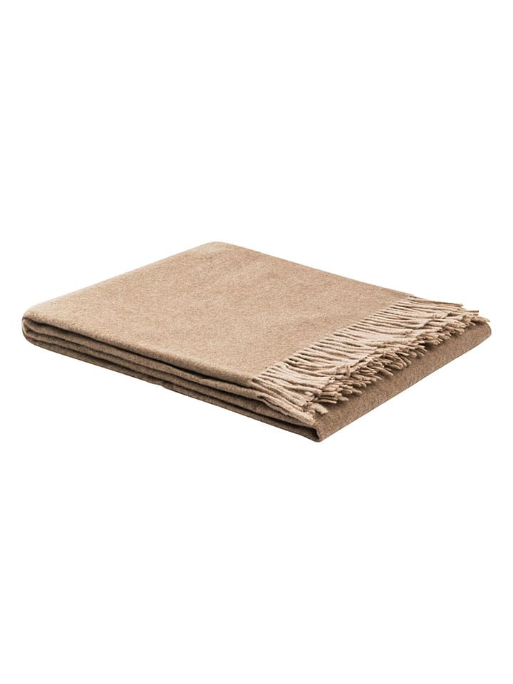 Lanerossi Wełniany koc "Ulisse" w kolorze jasnobrązowym - 180 x 130 cm rozmiar: onesize