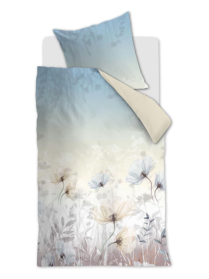 Beddinghouse Komplet pościeli satynowej "Isabelle" w kolorze błękitno-białym rozmiar: 135x200 cm