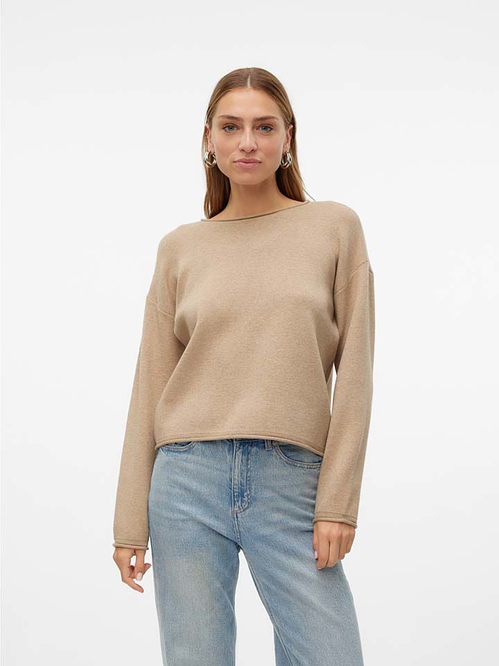 Vero Moda Sweter "Gold" w kolorze beżowym rozmiar: XL