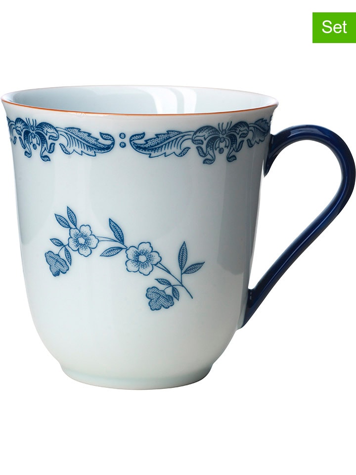 Rörstrand Kubki (2 szt.) "Ostindia" w kolorze biało-niebieskim - 300 ml rozmiar: onesize